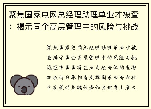聚焦国家电网总经理助理单业才被查：揭示国企高层管理中的风险与挑战